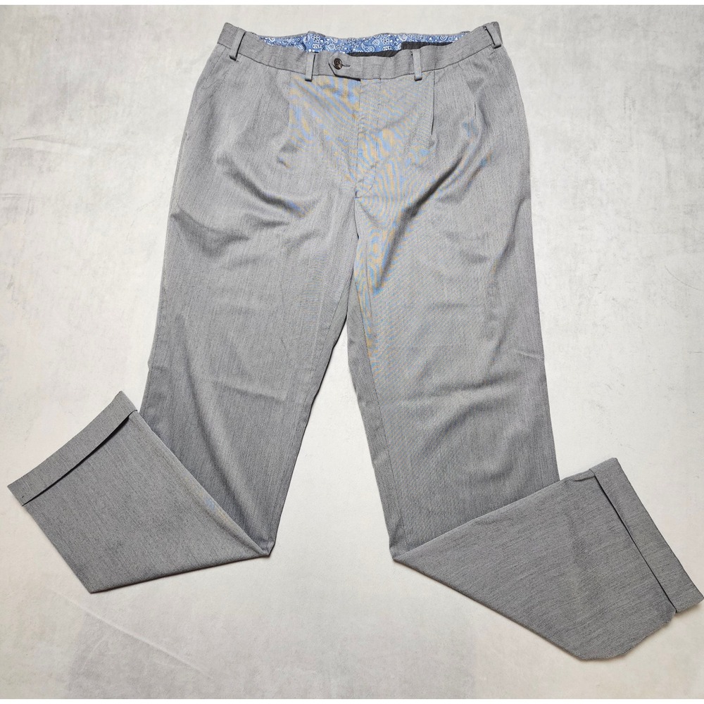 Lauren Ralph Lauren Mens 38W x 34L Microdot Pleated Cuffed Dress Pants 38W x 34L